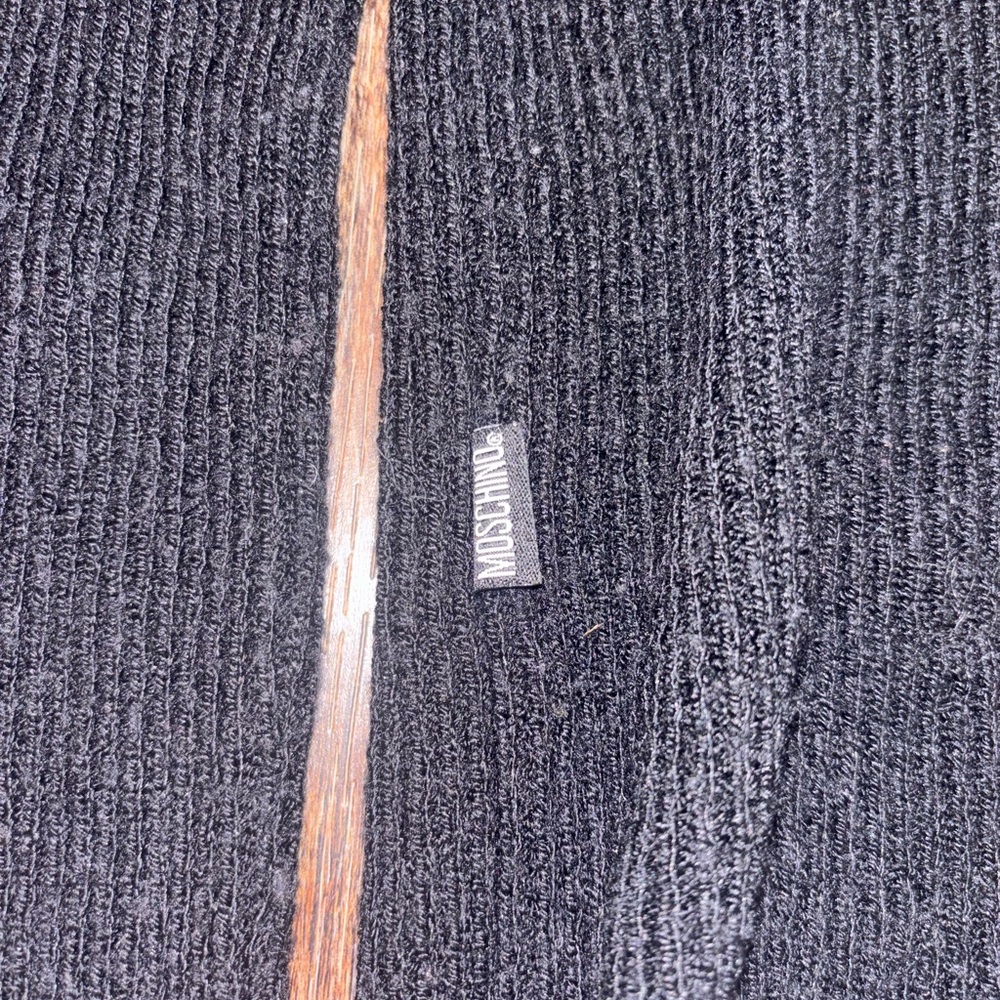 Moschino Jean Black Women's Knit Cardigan with Contrast Trim - Picture 3 of 8